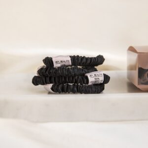 Small Set in Black- 100% Silk Scrunchies
