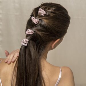 Small Set in Pink- 100% Silk Scrunchies