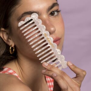FLOWER COMB in Pearl