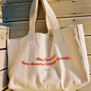 You deserve happy things :) - Cotton Tote Bag