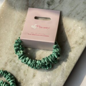 Two Pack Set in Emerald - 100% Silk Scrunchies