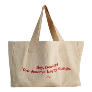 You deserve happy things :) - Cotton Tote Bag