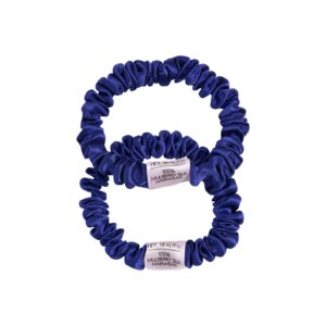 Two Pack Set in Purple Blue - 100% Silk Scrunchies