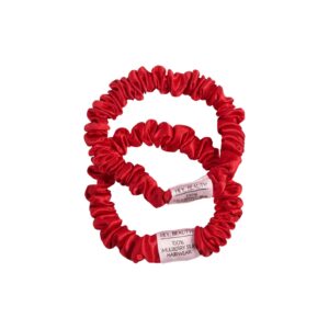 Two Pack Set in Rouge - 100% Silk Scrunchies