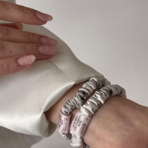 Two Pack Set in Marble - 100% Silk Scrunchies