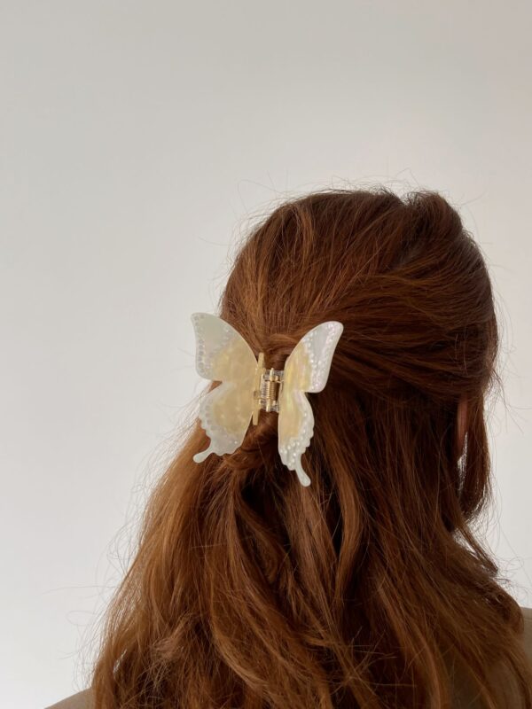 Butterfly Crystal Clip in Yellow