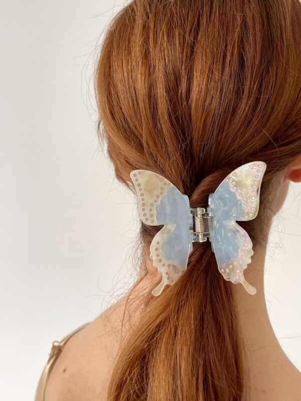 Butterfly Crystal Clip in Blue