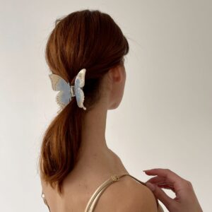 Butterfly Crystal Clip in Blue