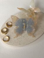 Butterfly Crystal Clip Blue in Pink Crystals - Image 5